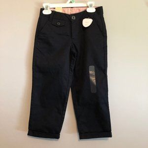 Gap 8R Black Chino dress capri pants slit pockets